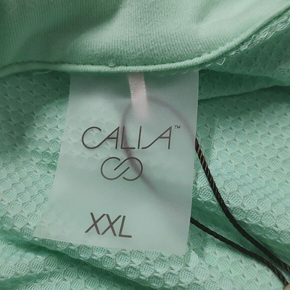 CALIA Women's Golf Bubble Mesh Sleeveless Polo Sz XL NWT Color Mint Tourmaline - Picture 8 of 8